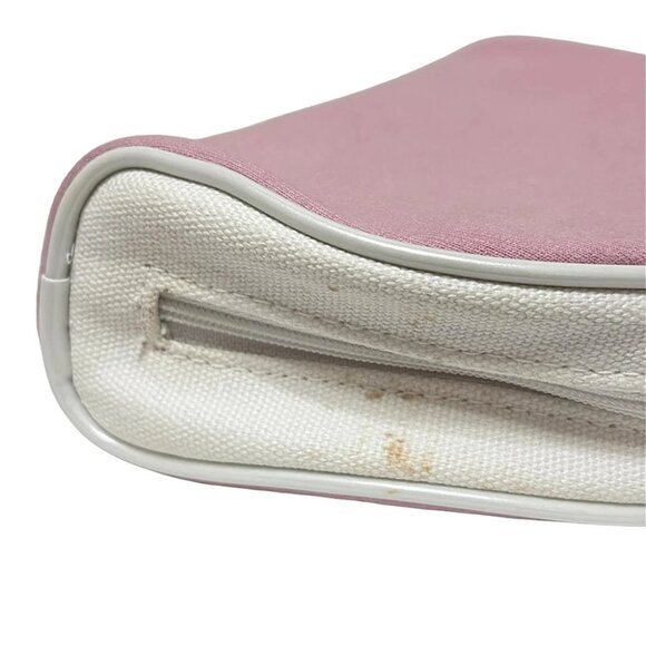 Dior Beauty - Pink White Cotton Canvas Leather Pouch - Picture 4 of 6